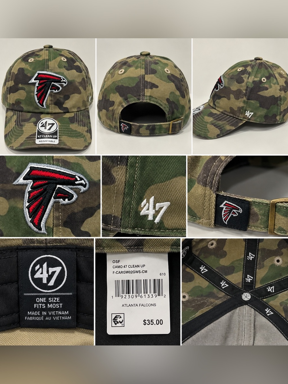 '47 Atlanta Falcons Camo Adjustable Hat - Green/Brown/Black